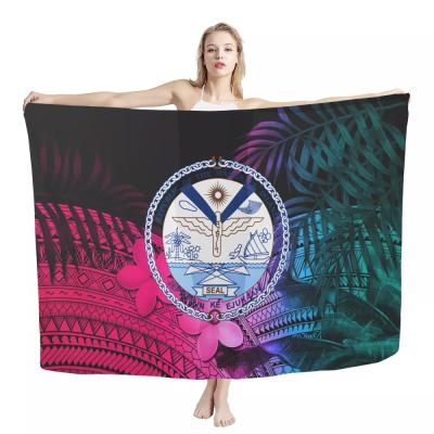 China 2021hawaiian Sarongs Women QUICK DRY Islands Print Big Logo Luxury Beach Towel Swimsuit Wraps Sarong Cover Custom Made For Women for sale