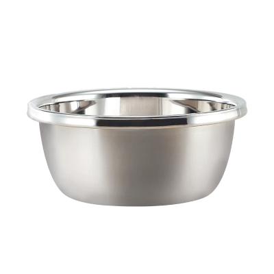 China Good Quality Viable Tableware Around 304 Stainless Steel Soup Basin Sink Mixing Salad Bowl For School Kitchen Camping for sale