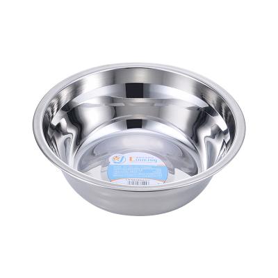 China Factory Direct Stainless Steel Deep Soup Mixing Bowl Dinner Pot Seasoning Bowl Single Layer Viable Basin Kitchen for sale