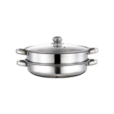 China Stainless steel soup steamer double-layer viable multi-layer soup cooking pot induction cooker dual-function steaming pot promotion for sale