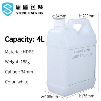 China 4L 1 Gallonen-chemisches Behälter HDPE Jerry Can 176*108*280mm zu verkaufen