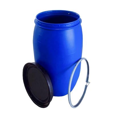 China Kaliber 55mm 200 Liter-blaue 55 Gallonen-Plastiktrommel mit Eisen-Band zu verkaufen