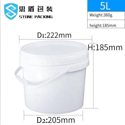 China Weiße Chemikalie 5l Durchmessers 222mm pp. ringsum Plastikbehälter 360g zu verkaufen