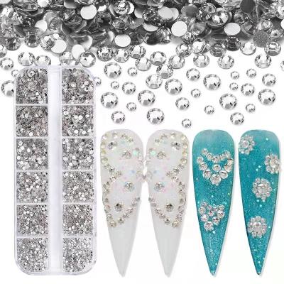 China Crystal Stones Nail Art Decorations Hot Sale Diy Alloy Nail Design Shiny Glass Rhinestones For Bag Charms 3d Customize OEM for sale