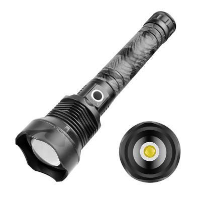 China Power Display 1800 Lumen Camouflage Pattern XHP70.2 Self-defense Professional Strong Light Tactical Combat Flashlight For Emergency for sale