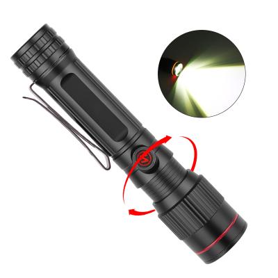 China Super Power Camping P8 Aluminum Touch 14500 Battery USB Z-Shape Light Charging Flashlight 14500 Battery Zoomable 3 Modes for sale