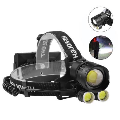 China Super Bright 900000 Lumen XHP160 LED Zoom Waterproof Headlight USB Rechargeable Headlight Camping Head Flashlight Output 4 Function Modes for sale