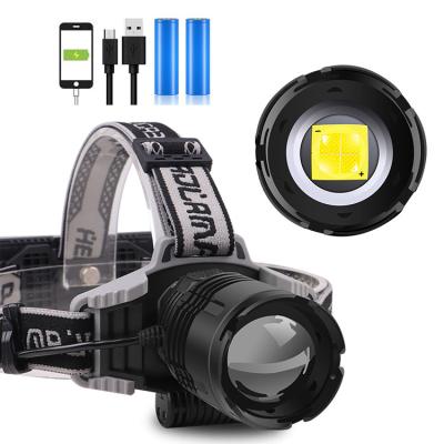 China XHP70 Head Light 20000LM Adjustable Portable Waterproof High Power LED XHP70.2 Headlight Rechargeable Flashlight Zoomable For Outdoor for sale