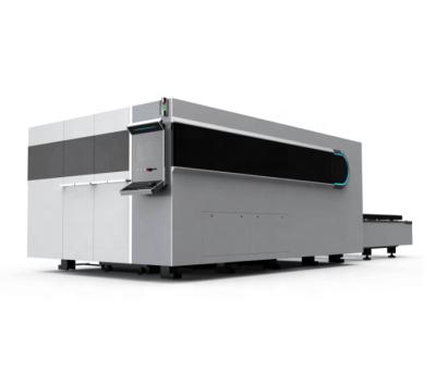 China Laser CUTTING New Design Fully Enclosed Cabinet With Tables 2*6m Exchangeable Tables 2000W/3KW Laser Cutting Machine Fiber Laser Metal Cutting for sale