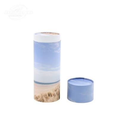 China Recyclable Custom Design Printing Round Paper Tube Container For Human Animal Cremation Pet Urns Dog Ashes Packaging for sale