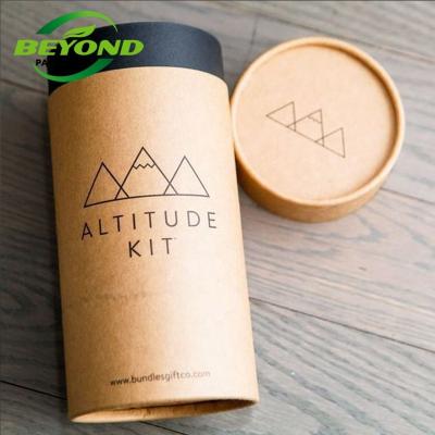 China Recyclable Biodegradable Cardboard Cylinder Kraft Paper Round Custom Printed Paper Tubes For Clothing T-shirt Sock Packaging for sale