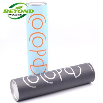 China Wholesale Recyclable Fashionable Customized Paper Cylinder Cardboard Box Printing Tube With Metal Lids For Tennis Balls for sale