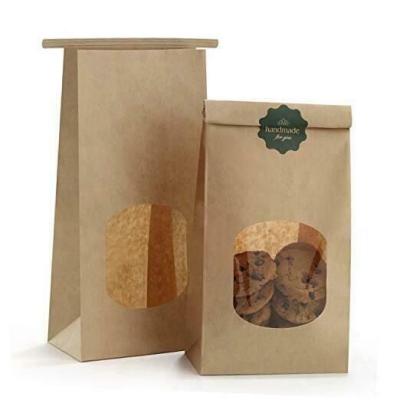 China Food Grade Biodegradable Custom Printed Greaseproof Sandwich Hot Dog Snacks Packaging Brown Or White Kraft Paper Bag for sale