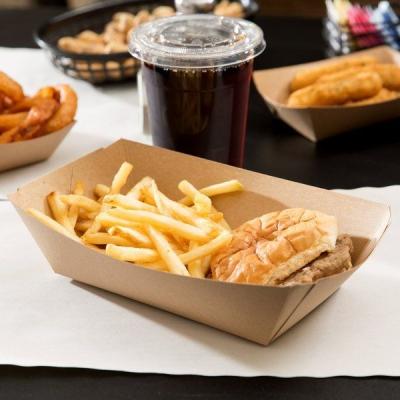 China Environmental Protection Biodegradable Kraft Food Packaging Disposable Lunch Box Paper Container For French Fries for sale