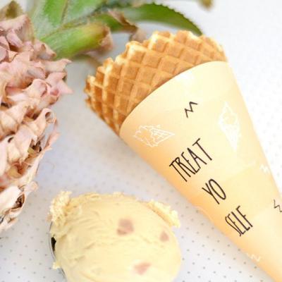 China Bubble Waffle Biodegradable Disposable Paper Cone For Custom Food Takeout Lunch Box Food Packaging for sale