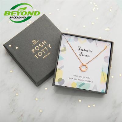 China Materials Modern Design Logo Luxury Necklace Earrings Small Recycled Jewelry Necklace Packaging Gift Paper Box Supplier for sale