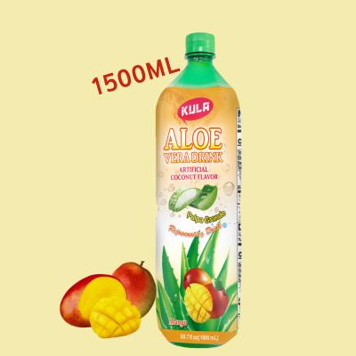 China Sugar Free Kula Aloe Vera Vera Pulp Drinks 500ml Real Tasty Mango Flavor GMP Certified for sale