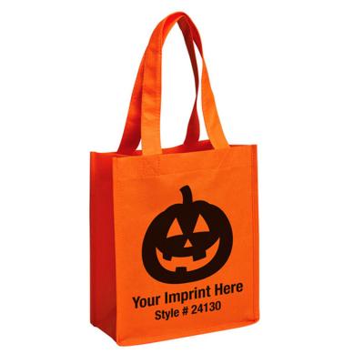 China Hot Selling New Design Pumpkin Halloween Nonwoven Handled Bag for sale