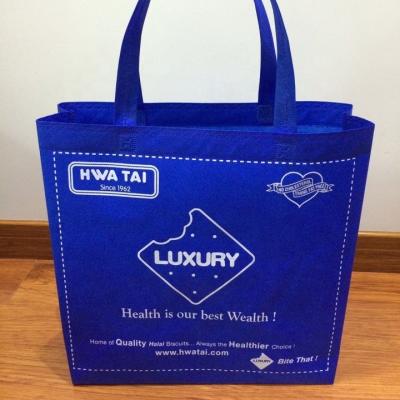 China Handled Blue Nonwoven Shopping Tote Bag for sale