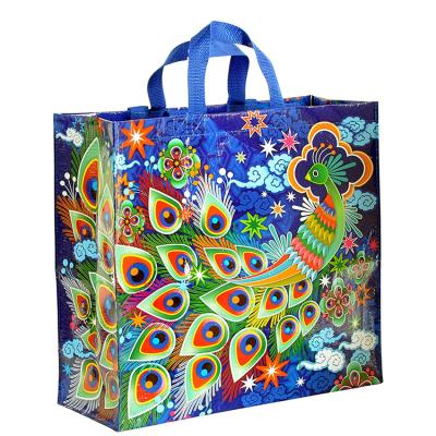 China Eco-friendly handled style and glossy material 100% recycled PET non-woven pp ecobag for sale