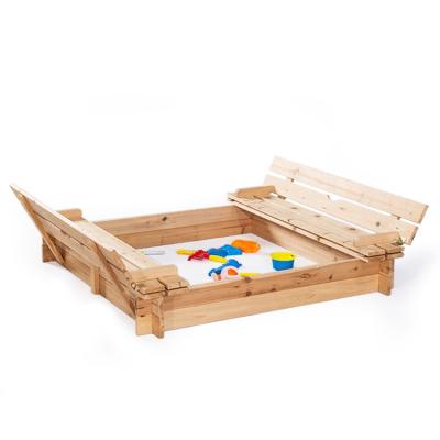 China Nature Outdoor Play / Eco-Friendly / Water Based Paint Set Wooden Kids In A Sandbox Playground With Bench for sale