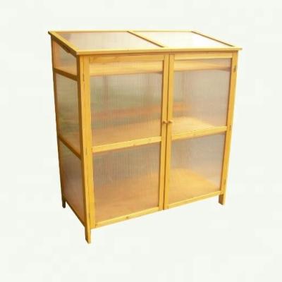 China Price Easily Assembled Small Mini Cedar Wood Garden Greenhouse For Sale for sale