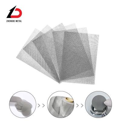 China SS304 316 Plain Weave Roastless Steel Wire Mesh Square Building Coffee Filter SS Te koop