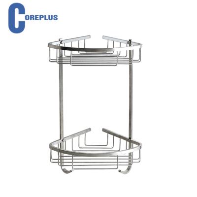 China Modern Adjustable Aluminum 2 Tier Family Bathroom Shower Trolley for sale