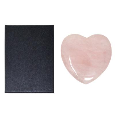 China Crystal Rose Crystal Heart from Crystal Natural Gemstone Scraping Board for face, eye, neck skin care for sale