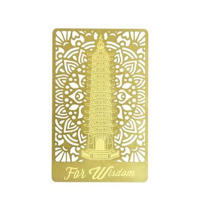 China Golden Metal Wisdom Pagoda Talisman Card for sale