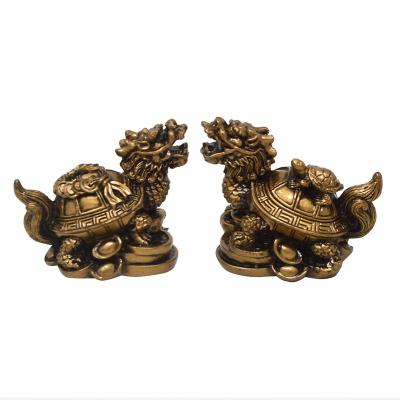 China 1Pair Resin Feng Shui Resin Coin Ruyi Son and Mother Turtle for sale