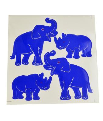 China Blue Rhinoceros and Elephant Decorative Decorative Sticker Decals for sale