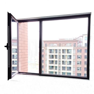 China Durable Aluminum Alloy Graphic Design Folding Hurricane Proof Impact Windows Double Panel Curtains Window Modern Horizontal Fiberglass for sale