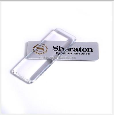 China Harvest Employee Custom Magnetic Name Badge Holder With 76*25mm Lens Cover for sale