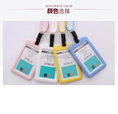 China Credit Card Harvest Environmental Silicone ID Card Holder For Student Office ID Card Holder Without Lanyard for sale