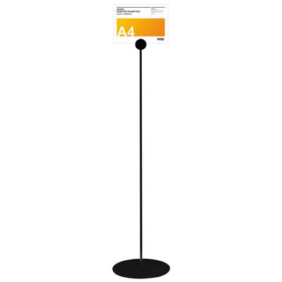 China Museum REAP china factory reusable aluminum pole poster holder with iron base in A4 size for sale