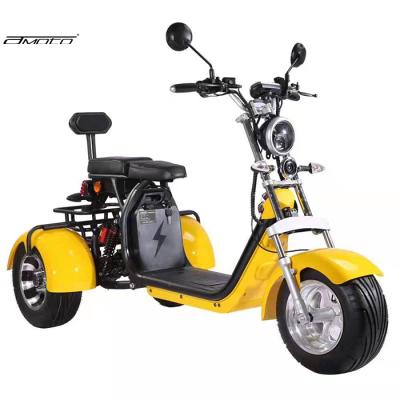 China Amoto COC 45km/h Europe warehouse 1500w 60v 20ah unisex popular lithium battery 3 wheel electric scooters motor citycoco for sale