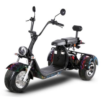 China Top quality EEC 45km/h Europe warehouse 1500w 60v20ah unisex popular lithium battery 3 wheel electric scooters motor citycoco for sale