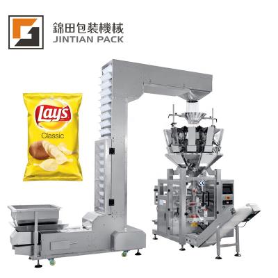 China Lentil Chips / CLOTHING Plantain / Nuts Packing Machine With Multihead Weigher Automatic Filling Vertical Packaging Machine for sale