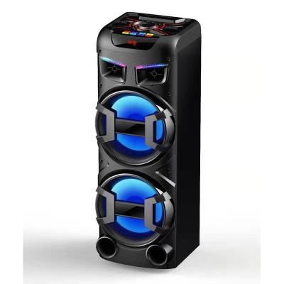 China No Private 10 Inch Dual Wooden PA System Powered Portable BT Tower Speaker for sale