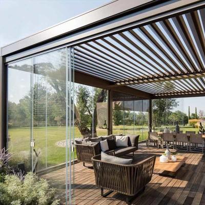 China Elektrischer Aluminiumpatio-Pergola-wasserdichter Garten-Aluminiumgazebo motorisiertes Pergola-Dach-System zu verkaufen