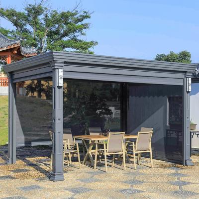 China Pérgola de aluminio de la sombra del ocio del jardín del chalet del pabellón del tejado del metal Ip67 con el lado en venta