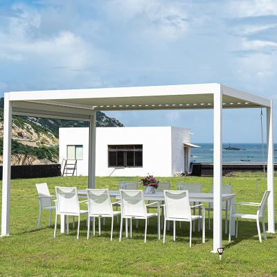 China European Style Metal Frame Leisure Aluminum Louvered Pavilion For Outdoor Garden for sale