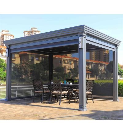 China Contemporary Aluminum Pergola Gazebo With Wind Resistance Up To 60 Mph And Adjustable Shade for sale