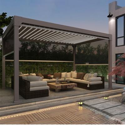 China Aluminium Pergola Louvered Roof Outdoor Aluminum Louver Flip Aluminum Gazebo for sale