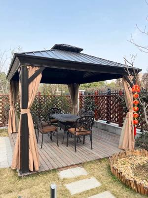 China Toma Outdoor Pavilion Modern Style Galvanized Steel Deck Patio with  Design Dual Roofs for sale