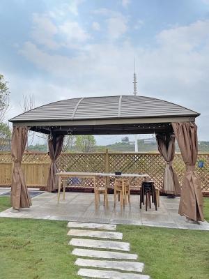 China EFEN Outdoor Metal Hardtop Patio Gazebo Privacy Gordijn En Muggennet Te koop