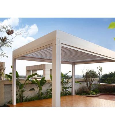 中国 Bioclimatic Pergola with led Motorized Folding Retractable louver roof aluminum pergola 販売のため