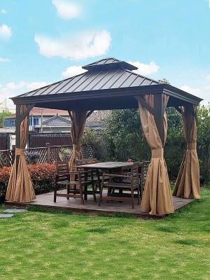 中国 Hardtop Gazebo 12x20 With Galvanized Steel Double Roof Netting And Curtains 販売のため