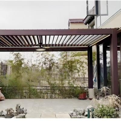 Chine Gazebo en aluminium de luxe moderne avec ombrage et protection contre la pluie à vendre